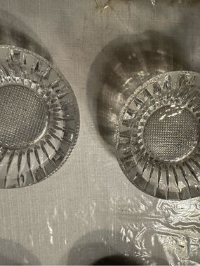 Set of Two Clear Pressed Glass ashtrays
